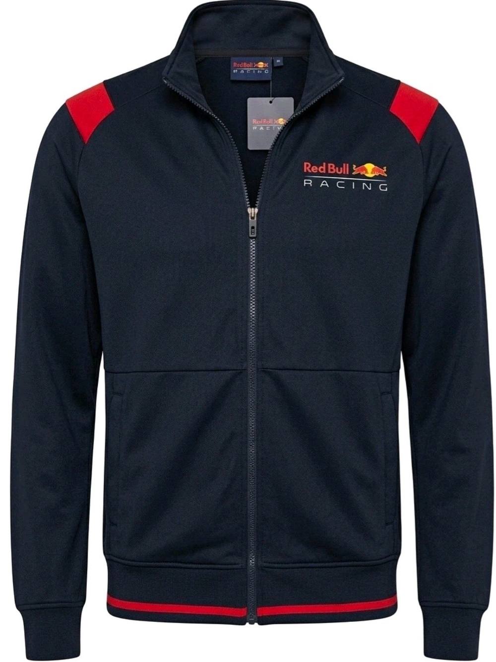 New With Tags Men's Red Bull Racing Jacket Navy and Red Zip-Up Track Jacket Med